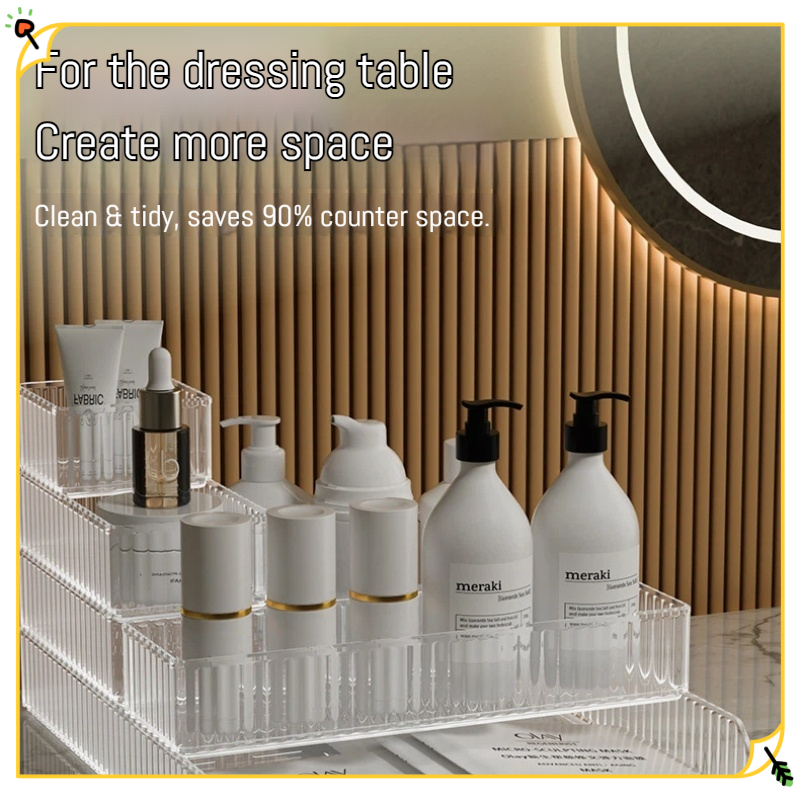 Luxury Skincare Mask - Clear Acrylic Cosmetic Storage Organizer Light