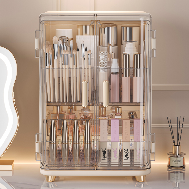 Luxury Skincare Containers - Cosmetics storage box, large-capacity dust-proof desktop,