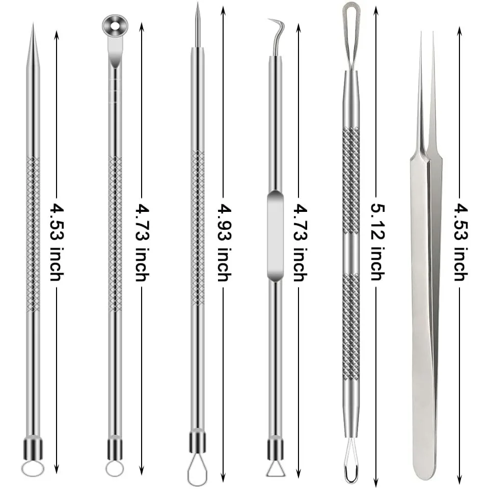 6PCS Pimple Removal Tool Black - Luxury Skincare Acne recensie en prijs