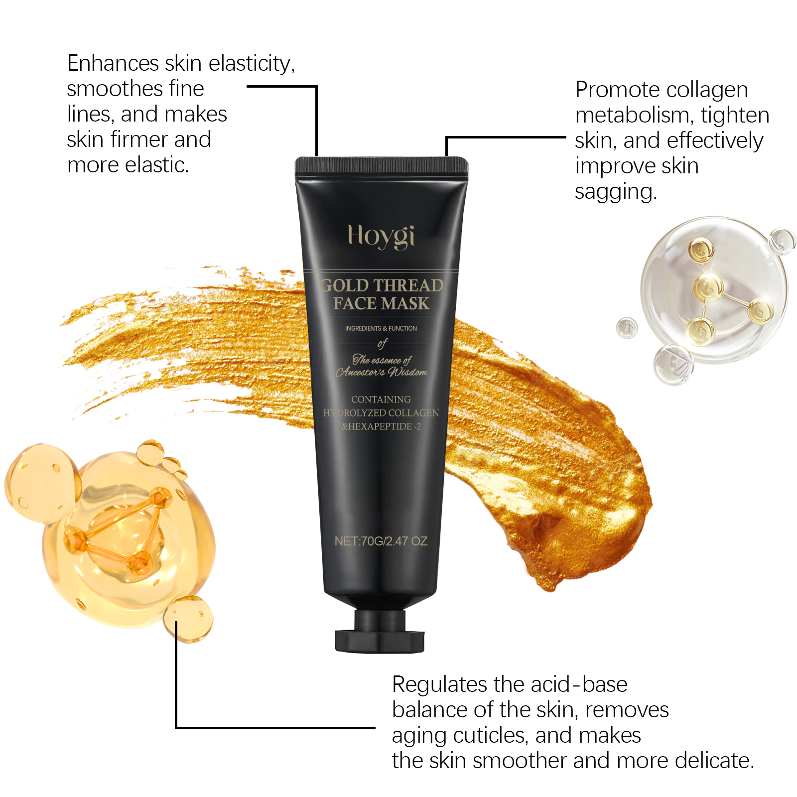 HOYGI 24K Gold Peeling Face Ma - Luxury Gold Skincare recensie en prijs