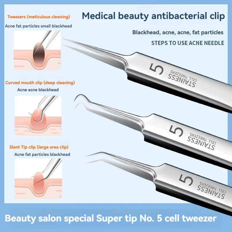 7pcs Stainless Steel Splinter  - Luxury Skincare Acne recensie en prijs