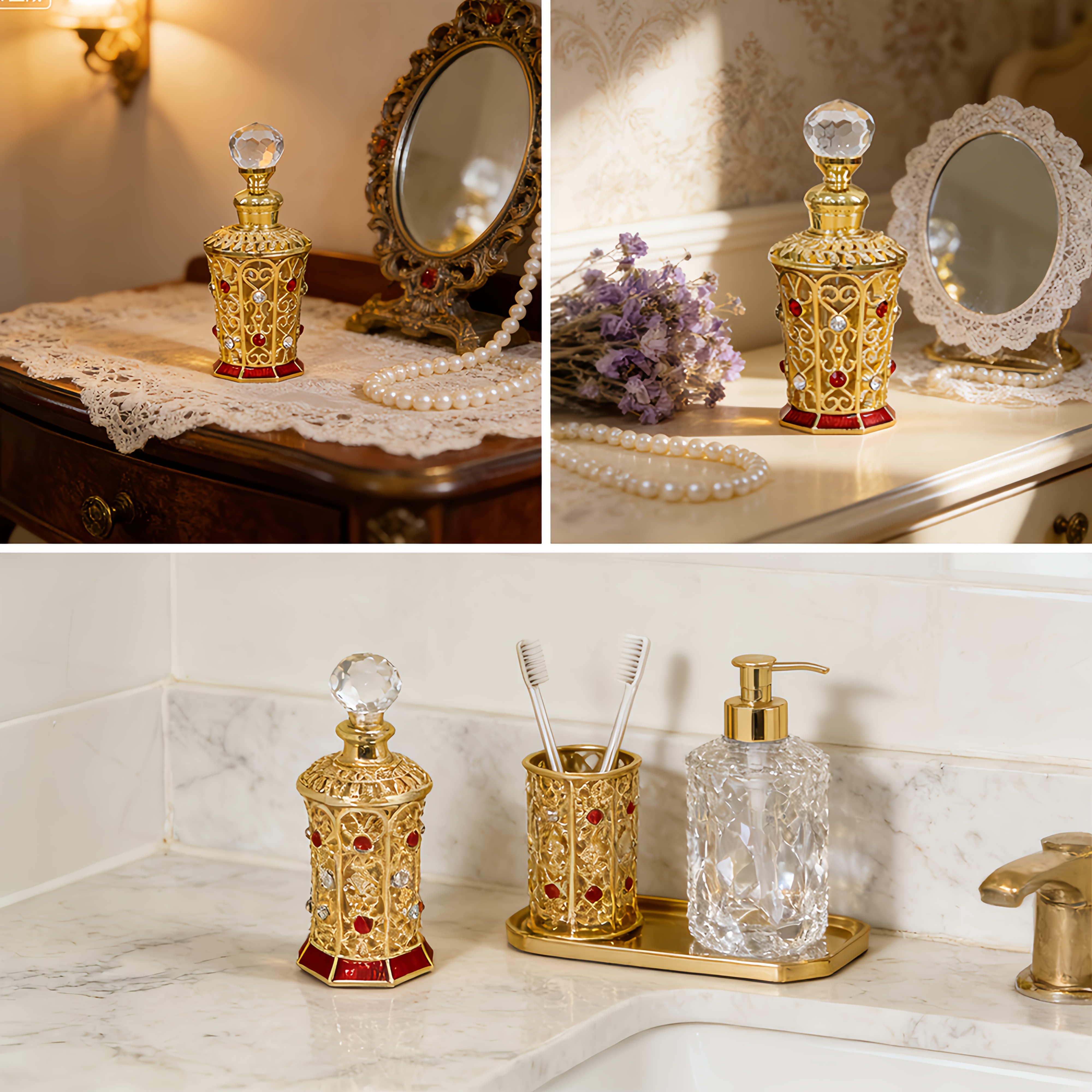 A Set of Vintage-Style Dispens - Luxury Gold Skincare recensie en prijs